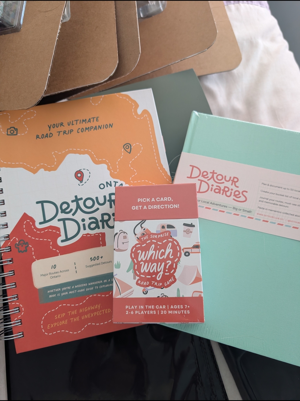 Road Trip Game & Journal Set - Mint and Coral